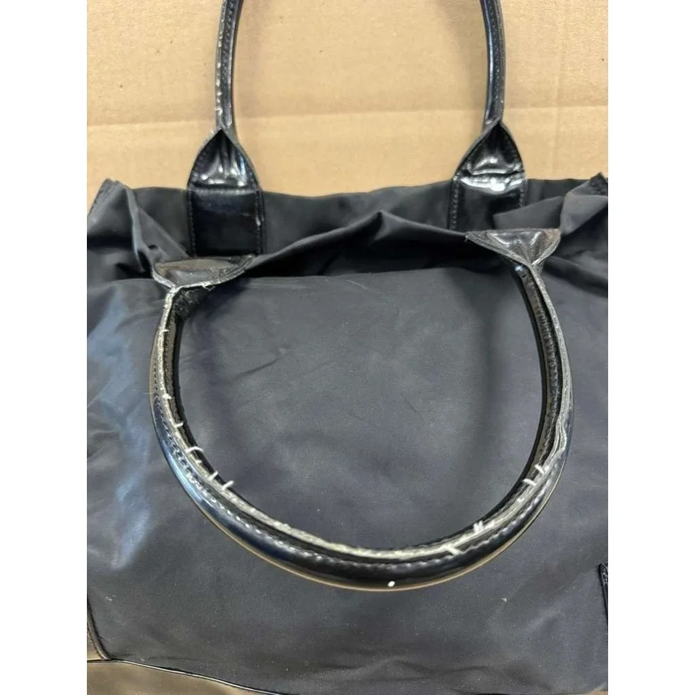 Tory Burch Ella Oversized‎ Logo Patch Recycled Nylon Tote Bag Black Large